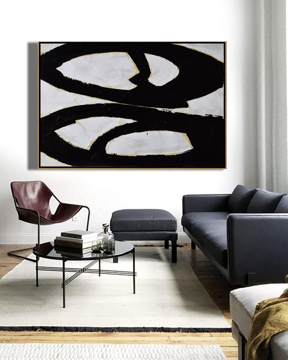 Horizontal Palette Knife Minimalist Art #C27Z